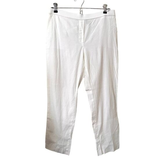 THEORY Treeca Pull-On White Good Linen Trouser Sz 8 - Picture 2 of 5